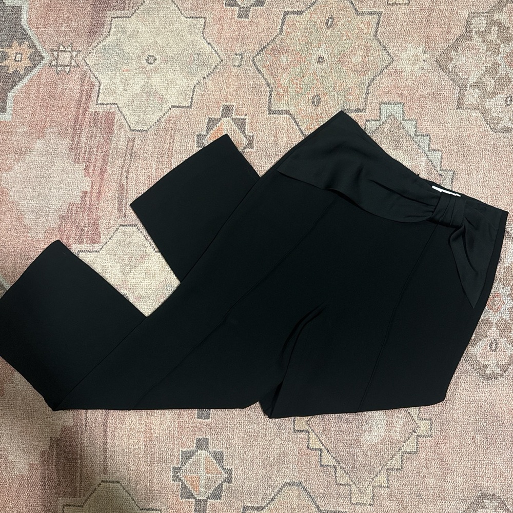 Jonathan Simkhai Black Bow-Accent Trousers